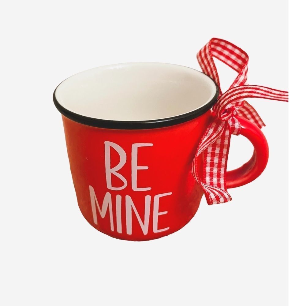 Be Mine" Mini Coffee Mug, Ceramic Farmhouse Boho Valentine's Day
